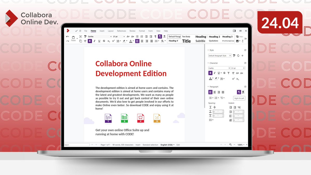 CollaboraOffice's tweet photo. 🚨 Collabora Online Development Edition (CODE) 24.04 has arrived, packed with enhancements for Writer, Calc, and Impress! Enjoy a performance boost, improved interoperability, simplified copy/paste in-browser and more!

Explore all the details: https://t.co/yUBiFILxb4

#code https://t.co/MeI0tzN9j9