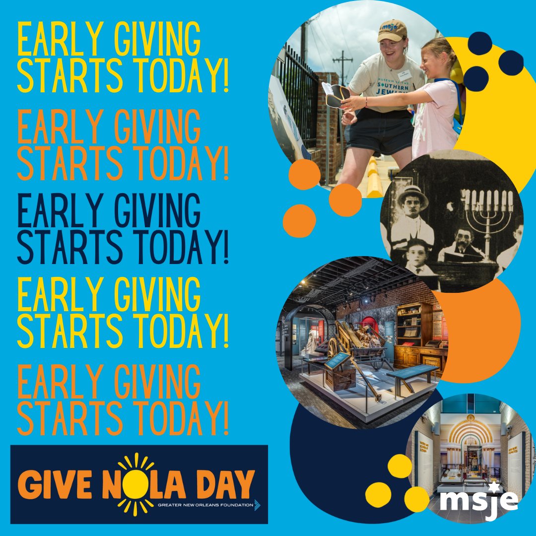 It’s that time of year again: Early giving has now begun for #GiveNOLADay! Please help us reach this year’s goal of double Chai by giving to this important annual fundraiser! Your donation will go so far towards helping MSJE build, grow and thrive--> givenola.org/MSJE