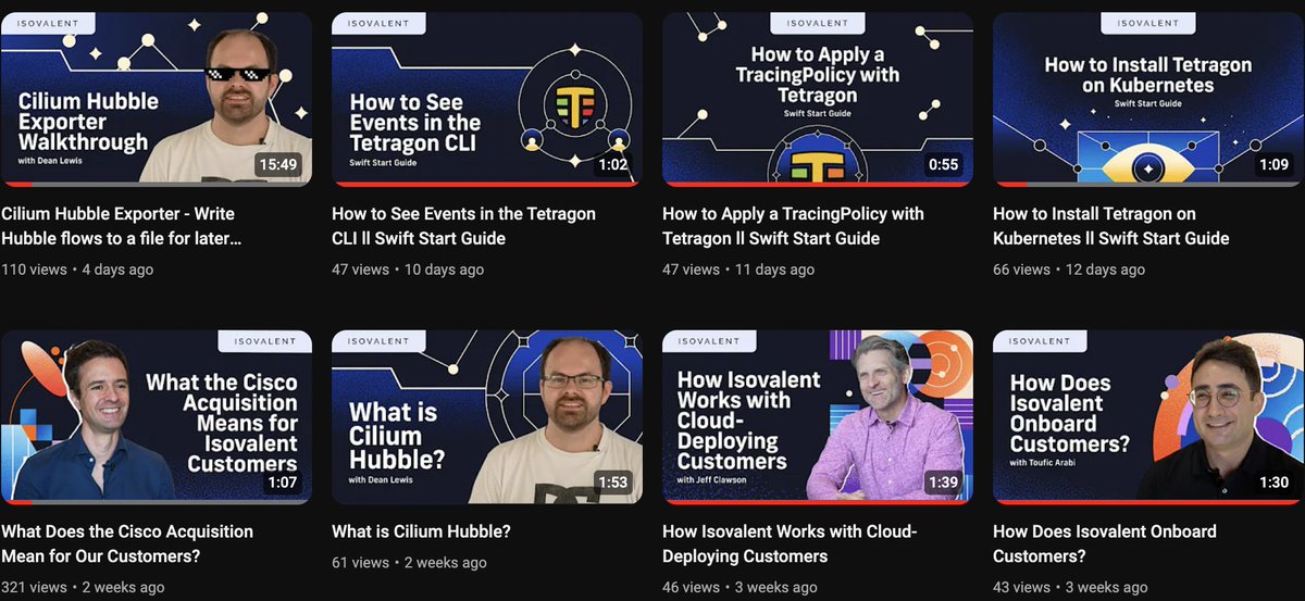 👀 Have you checked out our Youtube channel? Whether you're looking for quick tutorials or deep dives, we've got you covered! 📽️ View videos here: isovalent.site/3U9Y5tU