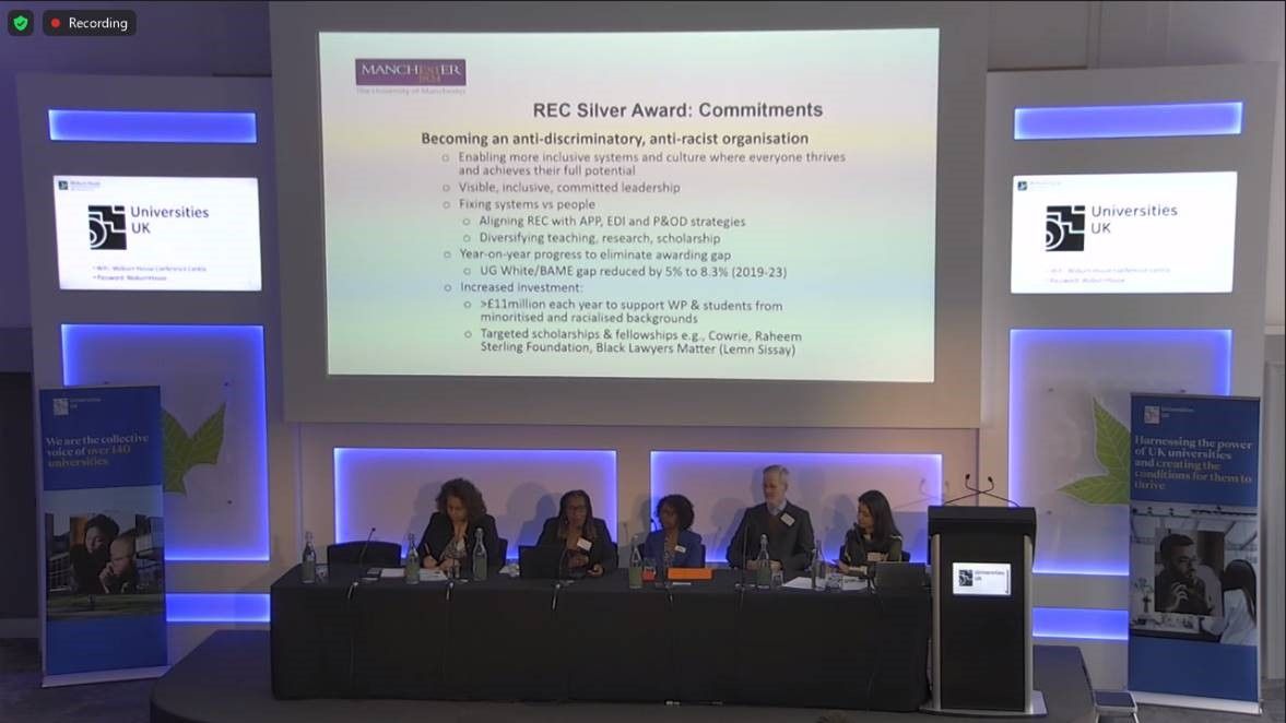 Our very own @EdgeDawn at the UUK Conference today on ‘Closing ethnicity awarding gaps 2024.’ #ClosingTheGap