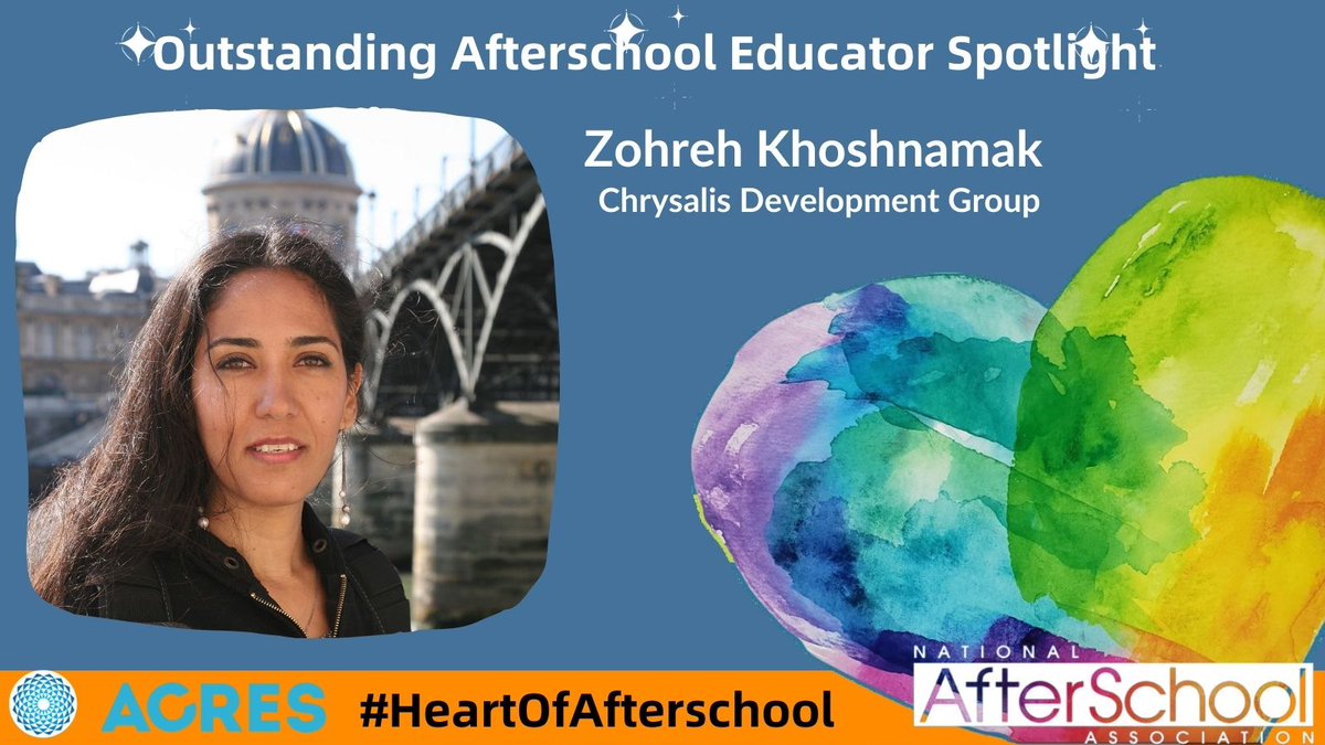mmsa_org's tweet photo. Cheers to Zohreh for Afterschool Professionals Appreciation Week! Her dedication & empowerment through ACRES create engaging learning experiences. Learn more about Zohreh: https://t.co/J0qDG4uLRS #AfterSchoolAppreciationWeek #HeartOfAfterschool
@VPOST4VAKIDS https://t.co/200nVbrwqw