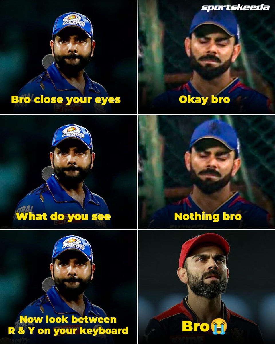 Just keeping up with the trend 🤷 Note: This meme is for entertainment purposes only. #RohitSharma #viratkohli #IPL2024 #Cricket #MumbaiIndians #RCB #Sportskeeda