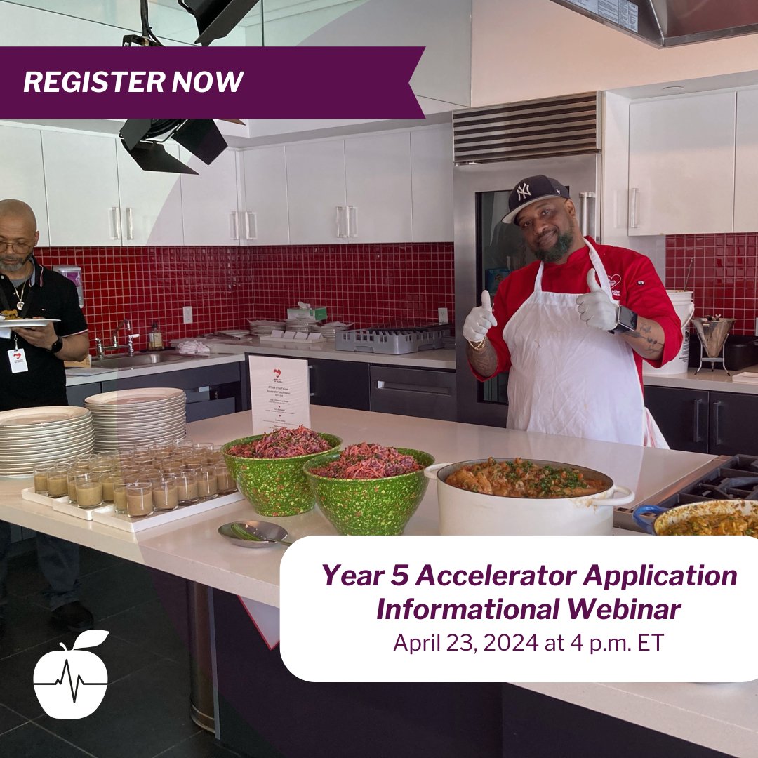 Applications for the 2024-2025 Accelerator Program are now open! 💥 Have questions? Join members of the leadership team for an informational webinar April 23 at 4pm ET. Register here. bit.ly/4d6RR6L #foodismedicine