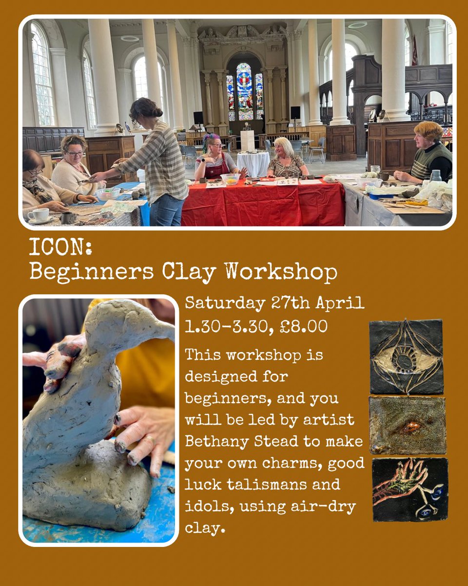 Would you love to learn how to work with air-dry clay? Join artist Bethany Stead for her wonderful Beginners Clay Workshop on Saturday 27th April between, 1.30-3.30pm. This workshop is designed for newbies (but more experienced people are welcome too)! tiny.cc/BethanyClay