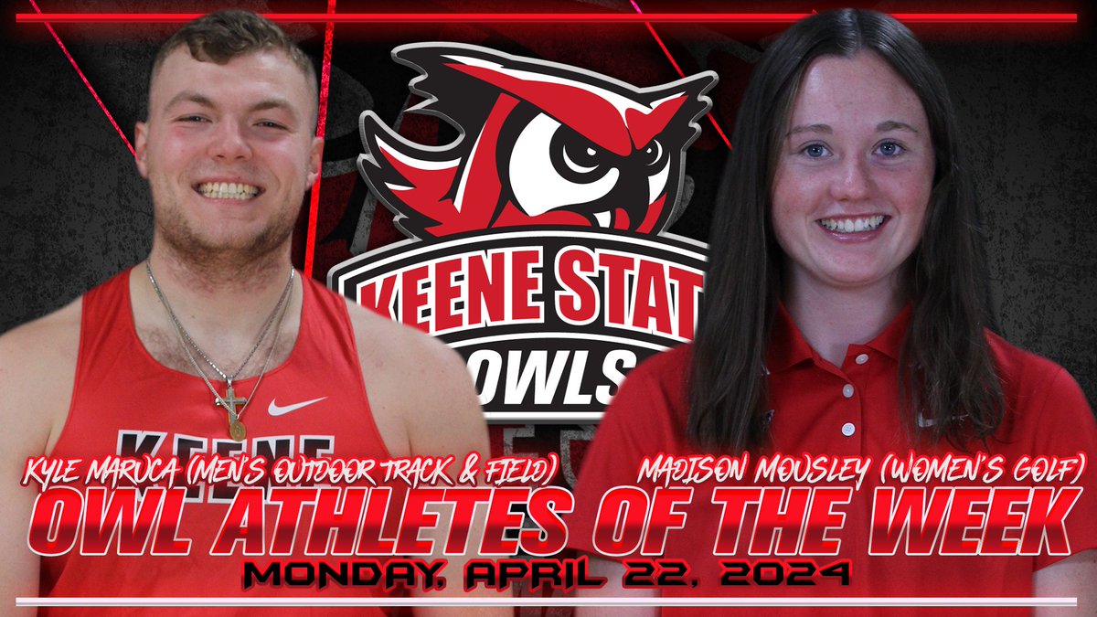 KeeneStateOwls's tweet photo. Maruca, Mousley Named Owl Athletes of the Week
https://t.co/ggYdxVFRZH https://t.co/FUvRjhKoUV