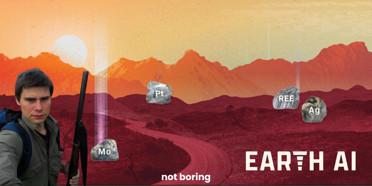 “Everybody wants an abundant future, but nobody wants to dig no heavy-ass rocks.” Mining is a $2 trillion industry. It's eons older than prostitution & may be the last industry standing post-AGI. But new discoveries are anemic and VC doesn't touch it. Enter @earthaiexplore 🪨