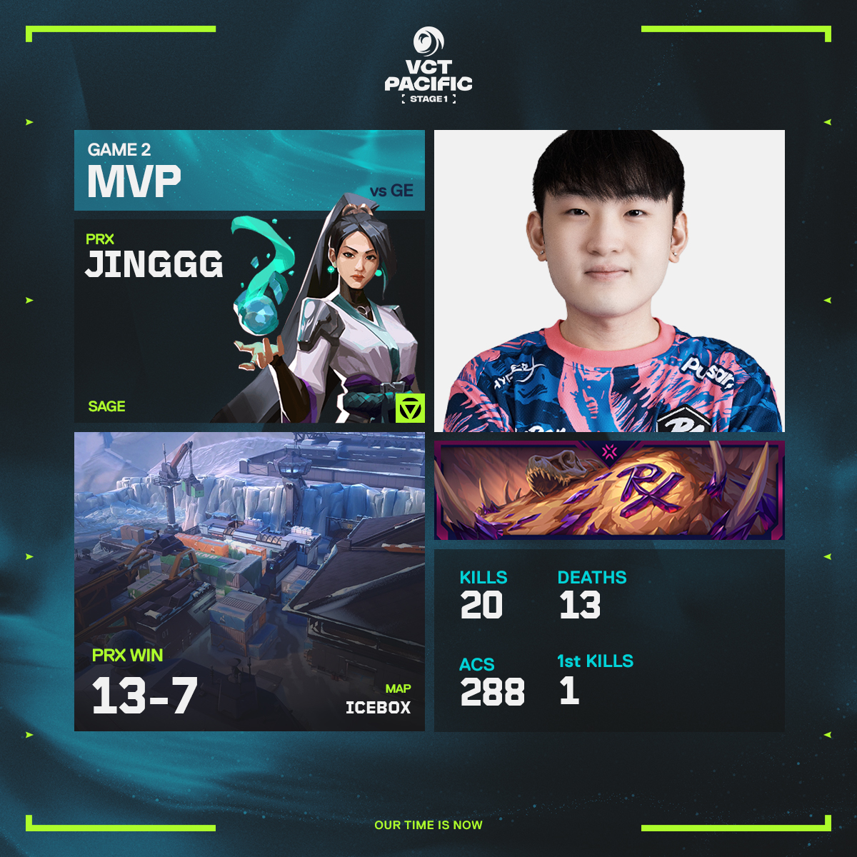 The better Battle Sage on Icebox tonight. @Jingggxd is the Map 2 MVP! #VCTPacific