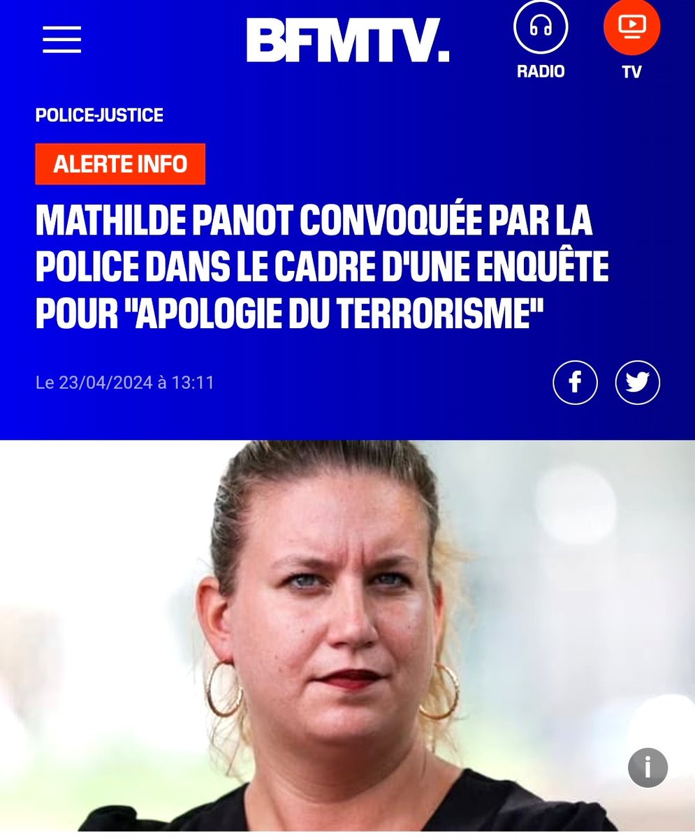 Magnifique 🤭😂. Mathilde Panot la Poissonnière 🐟 bientôt chez la police 🐔. Qui d'autres à LFI vont aussi être convoqués par la police? 🤭🤣