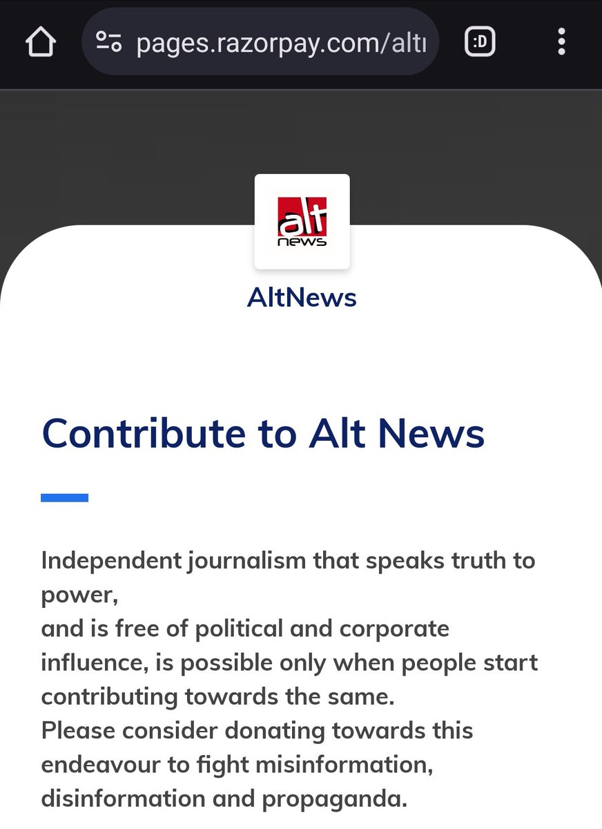 Hello Friends, It is election season, and this is when many politicians resort to falsehood and hate speech even more than usual times. @AltNews will monitor and report on all misinformation and hate speech. Kindly support the work we do. Donate at: pages.razorpay.com/altnews