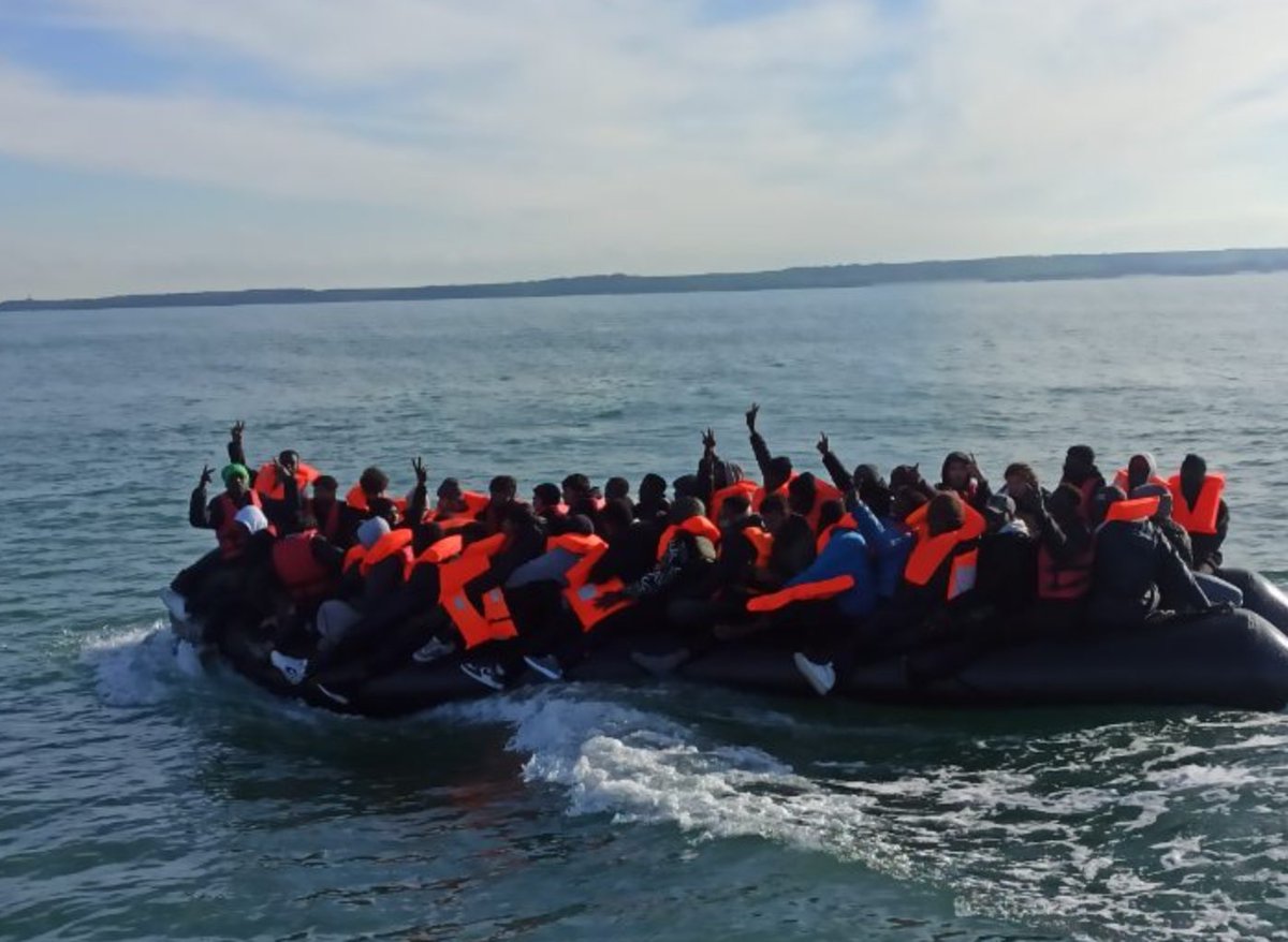 First picture of boat involved in today’s tragedy in the Channel. It set off with around 110 aboard; around half stayed on the boat, and carried on to Britain