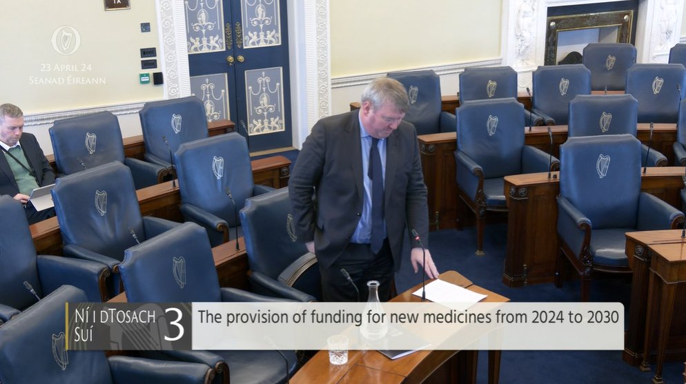 #Seanad Commencement Matter 3: Senator Martin Conway @conwayforclare – To the Minister for Health: The need to provide an update on the provision of funding for new medicines from 2024 to 2030. bit.ly/2WW5Fwa #SeeForYourself