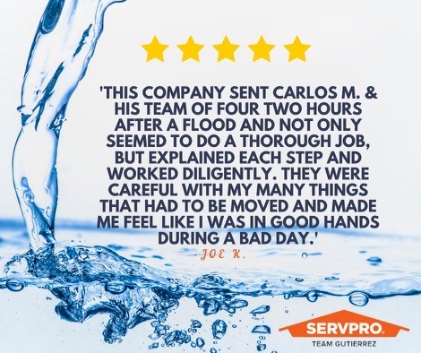It's always a great day when we hear from our customers. Sharing a recent #Googlereview from a #waterdamage customer... #TestimonialTuesday
#customerservice #stormdamage #mold #restoration #propertydamage #SERVPRO #rockville #olney #silverspring #laurel #dmv