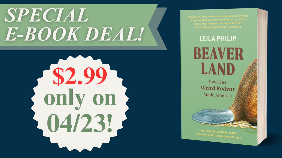 Happy to share that in support of Earth Month, there is a special E-book deal for Beaverland. If you know anyone who wants an ebook version, this is a good sale!