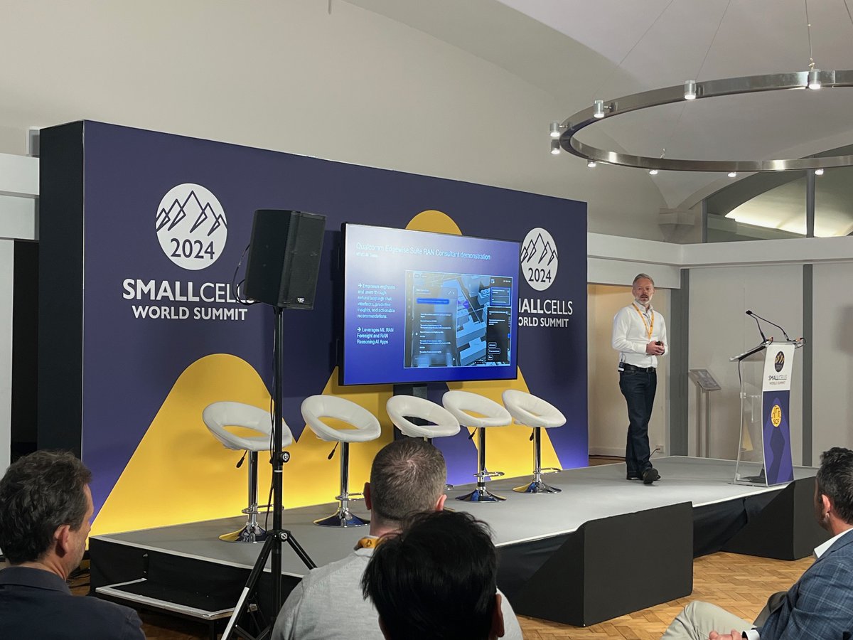 small_cells's tweet image. Really interesting technology keynote from @Qualcomm Europe Inc., by George Tsirtsis, on silicon vendor perspective on #5G infrastructure advancements. #SCWS2024 #SCF