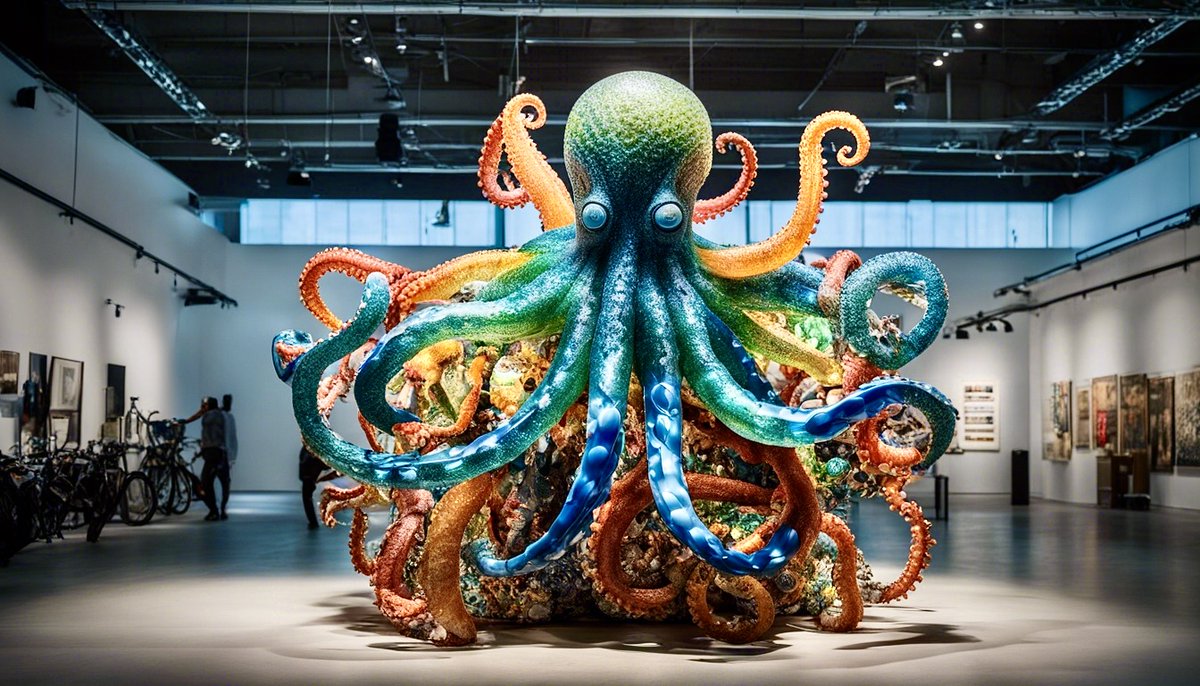 OnEarthStudio's tweet photo. EATING PLASTIC - Stable Diffusion XL
#AI #AIArt #AICreated #AIGenerated #DigitalArtWork #CreativeAI #AIArtWork #AIArtCommunity #SDXL #StableDiffusion #Earth #EarthLove #Gallery #ModernArt #Plastic #Pollution #SeaPollution #EatingPlastic #Octopus #PromptShare
Prompt in ALT👇 https://t.co/SoqTpTo7U8