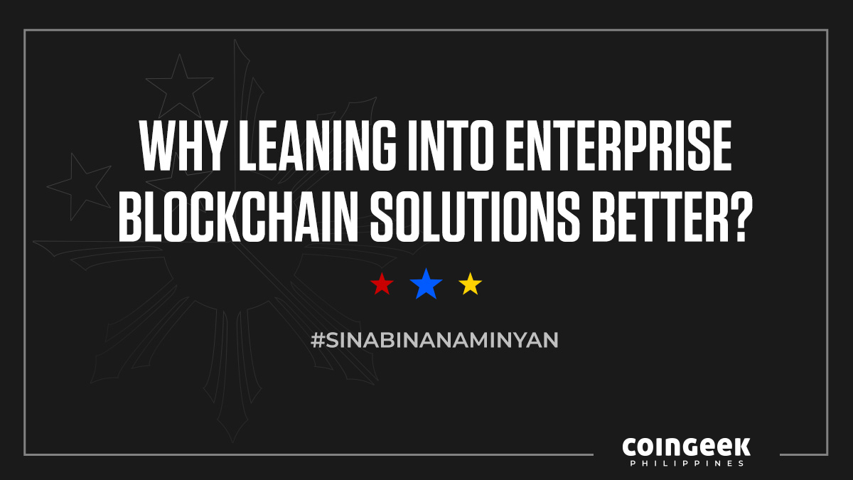 #SinabiNaNaminYan - Why leaning into enterprise blockchain solutions better?

1/ Enterprises are finally recognizing blockchain technology as a powerful tool that can be used to drive efficiency, competitiveness, and transformation.