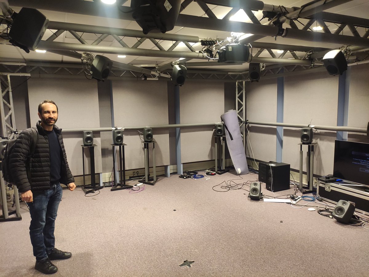 f_aletta's tweet photo. I was very happy to deliver a seminar yesterday @IoSR_Surrey on "#Soundscaping: standardizing human listening, predicting perception, and other stories" - thanks a lot @EnzoResearch and colleagues for having me! Also, impressive facilities @SurreyDMM! https://t.co/FnI19wVRTJ