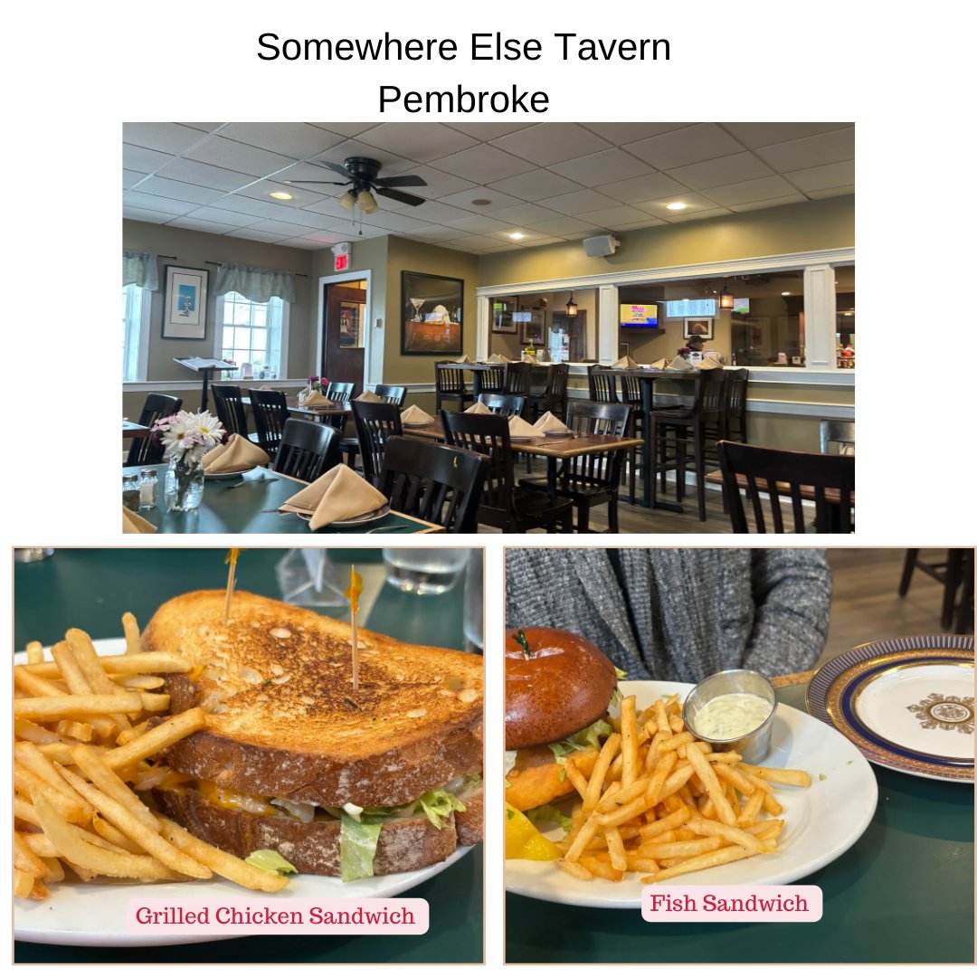 Last week for lunch I tried Somewhere Else Tavern in Pembroke. It was very good and the portions were huge! As you can see we were the only ones in the dining room but the bar had a few patrons. Great prices and excellent service so check it out! 

#dinelocal  #pamcorningrealtor