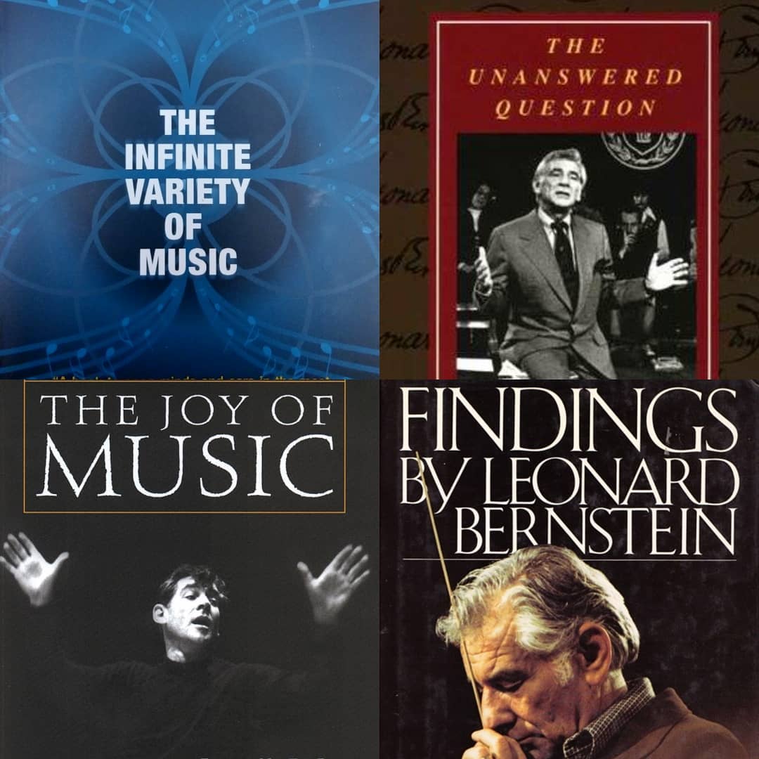 Today is #WorldBookDay! We encourage you to read these books by Leonard Bernstein: 📕The Joy of Music, 1959 📗The Infinite Variety of Music, 1966 📘Leonard Bernstein's Young People's Concerts, 1970 📙The Unanswered Question: Six Talks At Harvard, 1976 📕Findings, 1982