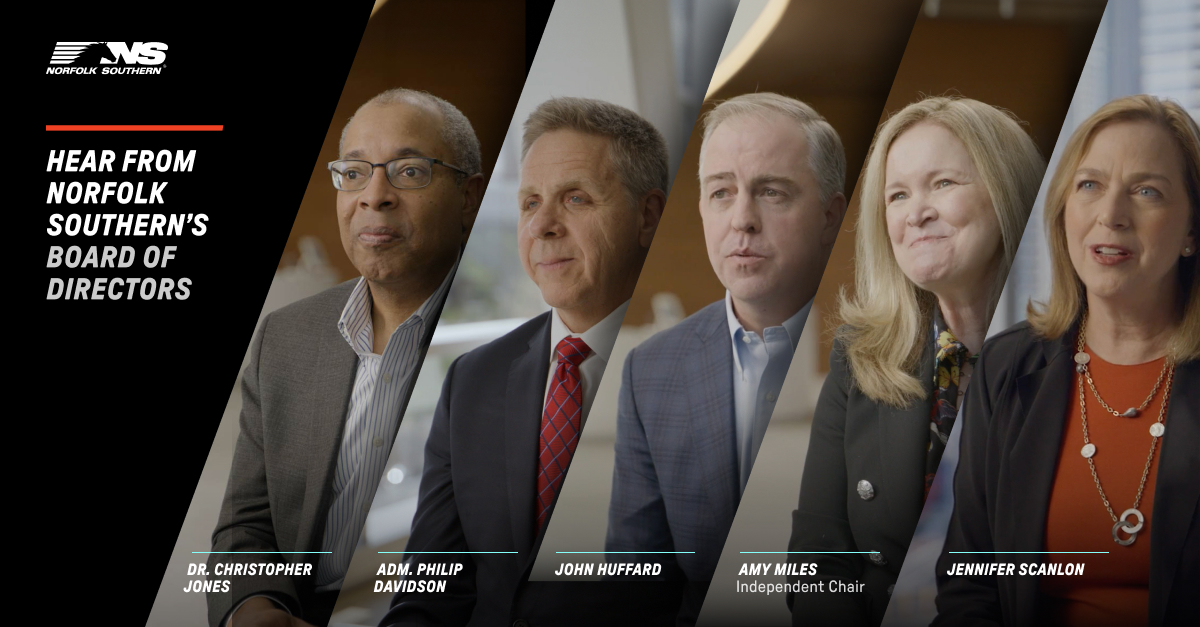 The #NorfolkSouthern board has taken decisive action to guide our company forward and create a more resilient, productive railroad. Hear from members of our board about how NS is advancing shareholders’ interests at bit.ly/3Uw1547. Note: Additional legal information