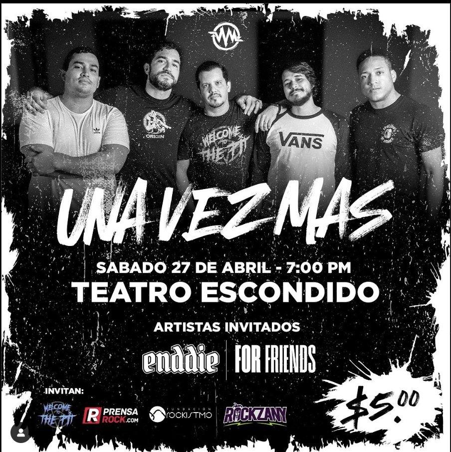 cokastar's tweet photo. Hey mis compis, este sabado 27 de abril, Panamá vera nacer la banda de punk #UnaVezMas.

Compartiran tarima con #Enddie y #ForFriends, en #TeatroEscondido, en Albrook!

La entrada solo serán $5, pintas frias, punk rock y tus frenes.

Nos vemos por allá 🫶🏼✨ https://t.co/eDL1G2FjtC