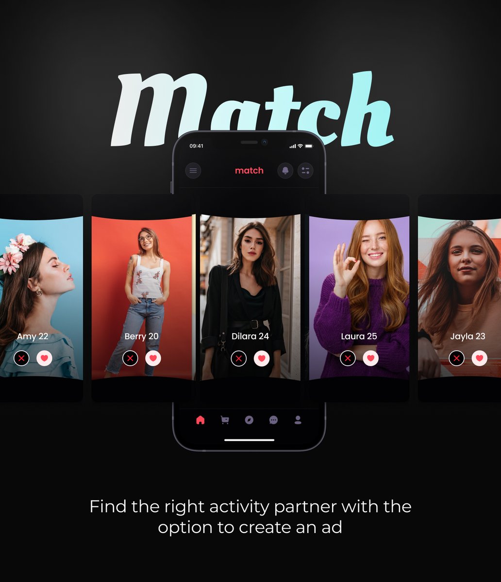 Option to create activity ads with Match App
#App #figma #uiuxdesign #mobil #design #landingpage