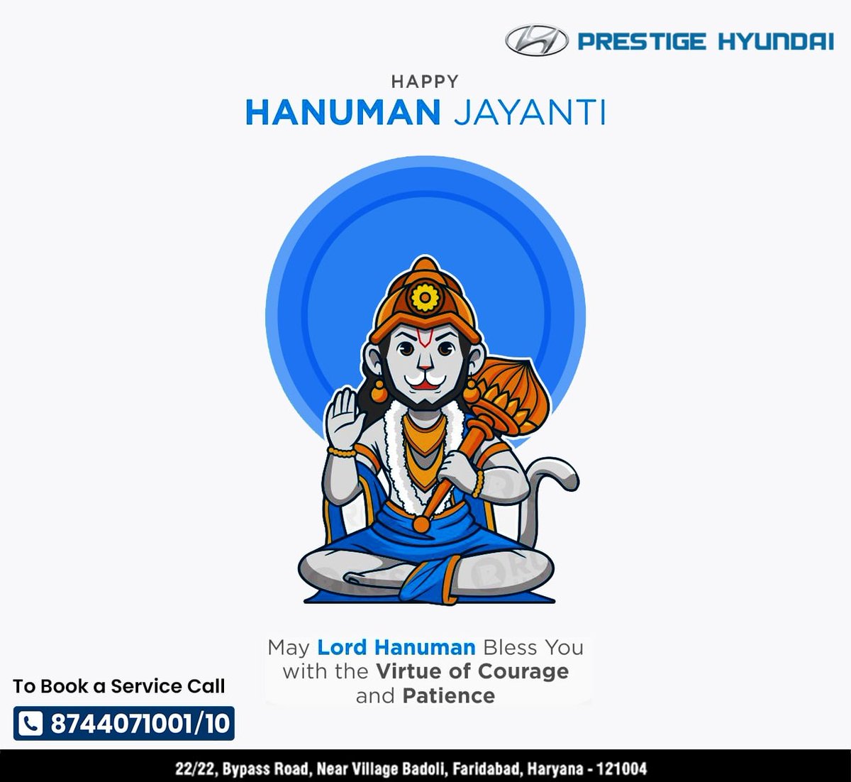 May the blessings of Lord Hanuman enrich your life with joy, love, success & prosperity. #hanumanjayanti

Book Your Car Service !!
Call - 8744071001/10

#HyundaiIndia #hyundaicares #carecare #AisiCareNowhere #HyundaiService #drywash #hyundaiservicecenter