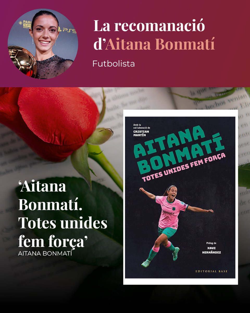 🌹Després de guanyar el Laureus a millor esportista de l'any, Aitana Bonmatí recomana un llibre per #SantJordi2024...

📚'Aitana Bonmatí. Totes unides fem força!' (@EditorialBase) #Aitana3Cat