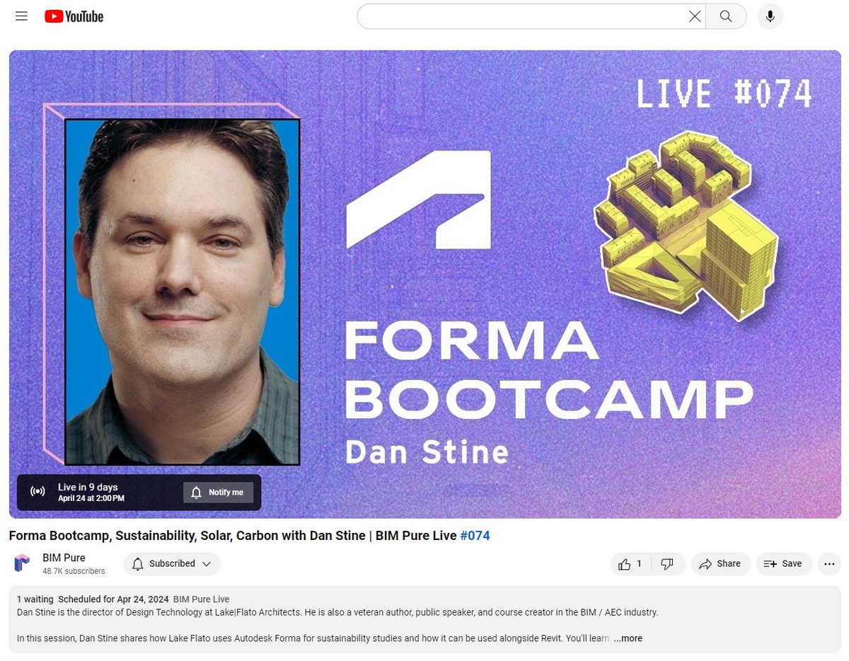 BIM Pure Live Tomorrow - Forma Bootcamp with Giveaways bit.ly/3xSK6RS @bimpure @nicocatellier @autodesk @ADSKCommunity Giveaways by... - @EvolveLABio - @3Dconnexion