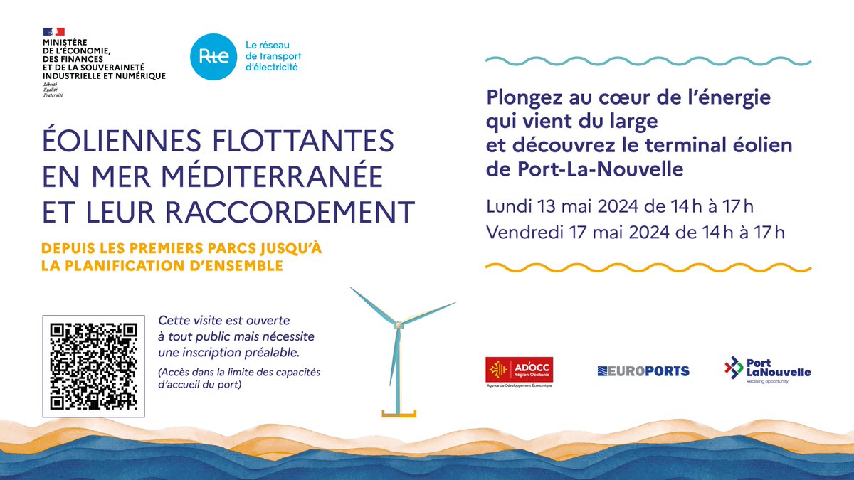 Éoliennes en mer Méditerranée et leur raccordement tweet media