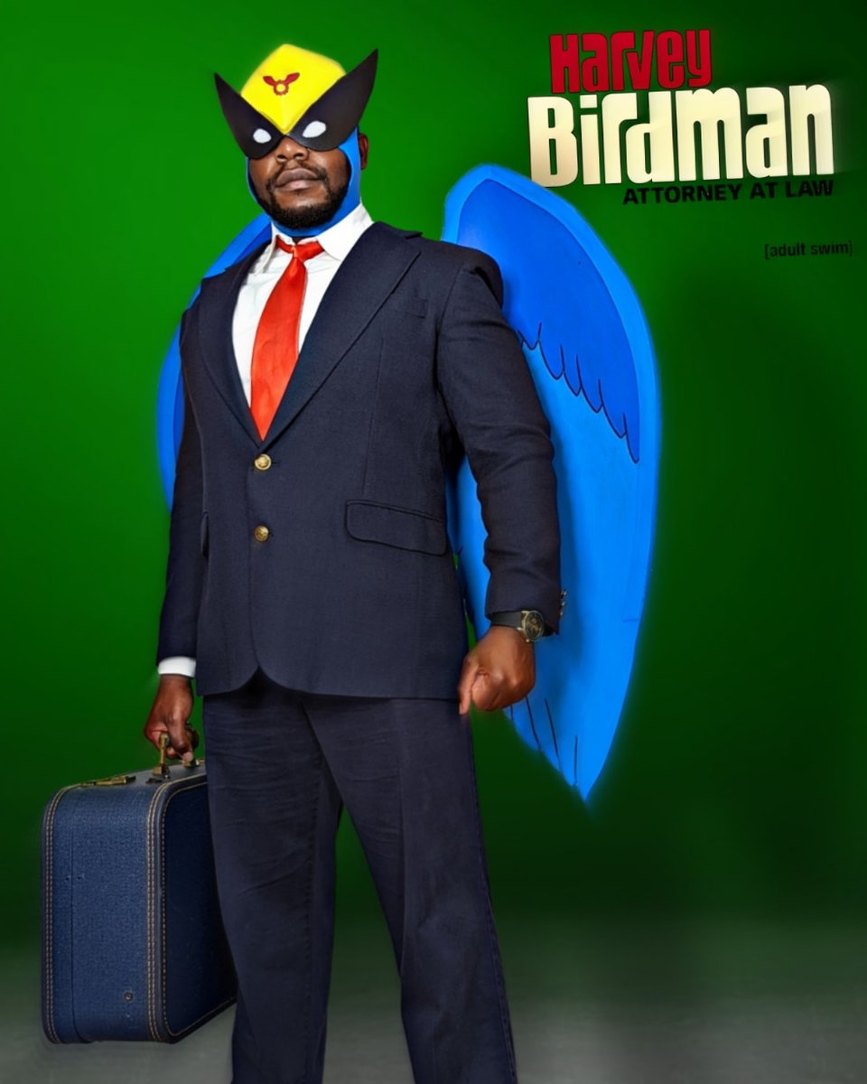 swaggycosplayer's tweet photo. "whoooo's the man in the suit?!?!" Harvey Birdman Attorney at Law!
An adult swim classic for y'all today 

#harveybirdman #adultswim #cosplay #harveybirdmanattorneyatlaw #throwback https://t.co/FvP2wbySOc
