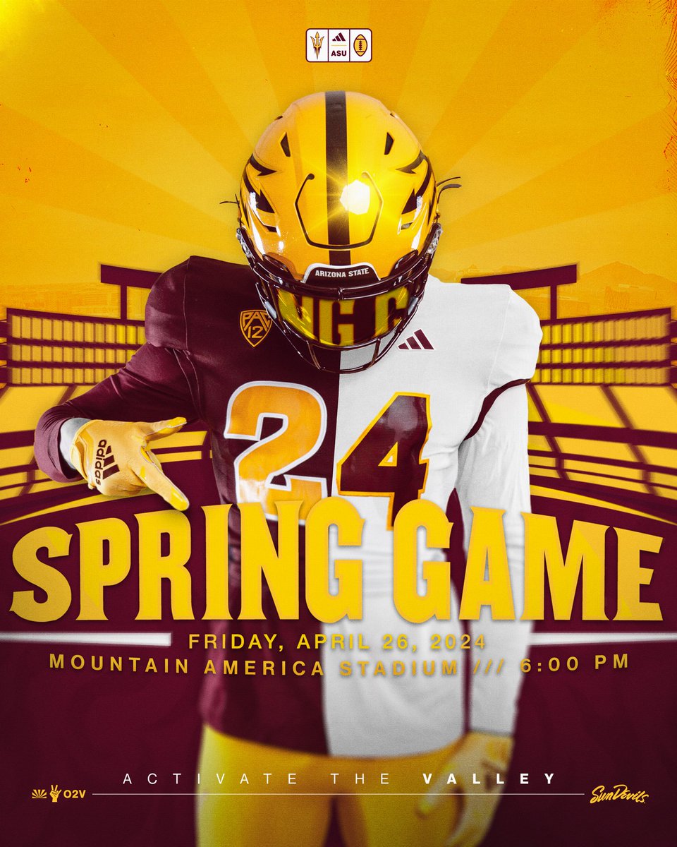 ASUFootball's tweet photo. This Friday. 6 PM. Tell a friend โผ๏ธ
#ForksUp /// #SpringSparks https://t.co/SGAidJDjFD