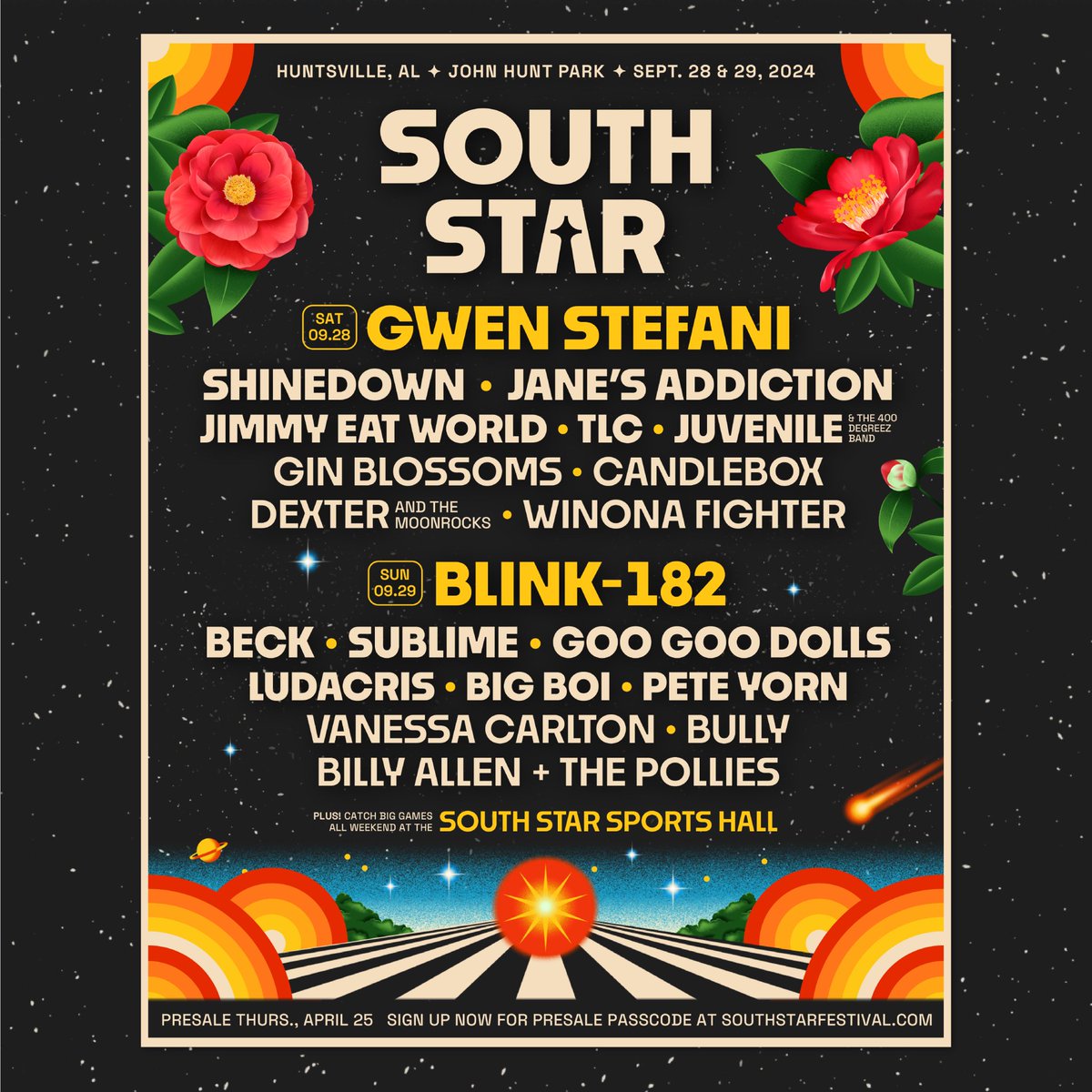 Huntsville! We'll see you at @southstarfest September 28th! 💫 Tickets & info: southstarfestival.com/tickets