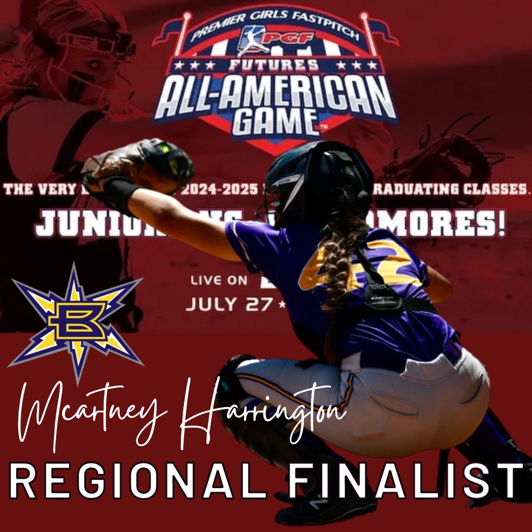 Thank you @PGFnetwork for this honor of regional finalist! @coach_jenny2 ⚡️💜🦈@BHMBoltsOrg @tha_show12 @ExtraInningSB