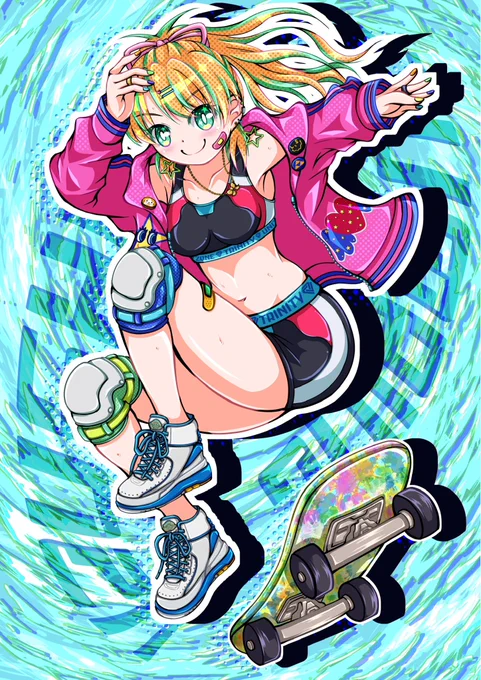 #私はこういう絵描きです見た絵描き全員参加超カラフル、超ポップ、超スポーティなイラスト描いてます|д゜)ノ躍動感、爽やか感がモットーです!みなさんよろしくね〜〜 
