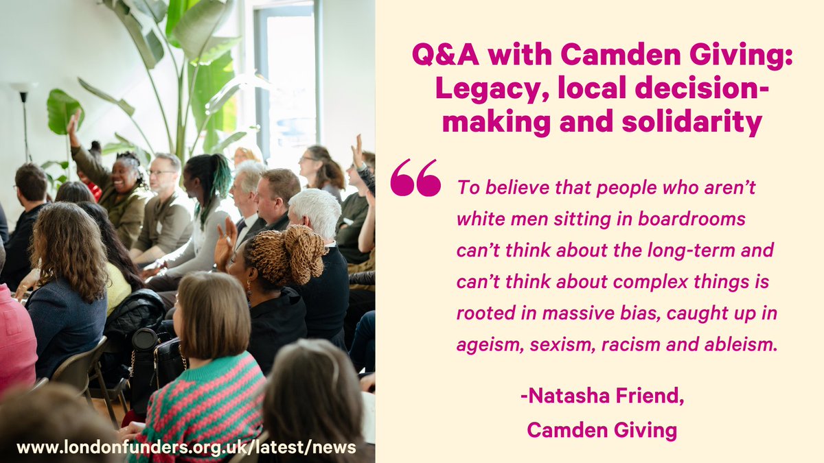 We spoke with with Natasha Friend from @camden_giving and Camden resident Sammy Mason, to hear their reflections on resident-led panels and the wider impacts of being involved in local decision making Read here ➡️ londonfunders.org.uk/latest/news/qa…