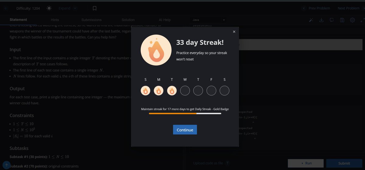 Day #38 of #100DaysOfCode  

1.Daily Leetcode problem : Minimum Height Trees.
2. @striver_79 A2Z Sheet -> 3 questions on graph.
3. Solve problems on Codechef. 
#100DaysOfCode #leetcode #LearnInPublic 
4. ML : Study K nearest neighbors classification and code it.