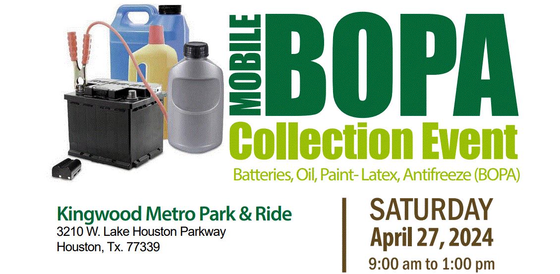 Save the date for our upcoming B.O.P.A. event this Saturday, April 27th! bit.ly/43Jk6UE 🕘 9:00 a.m. - 1:00 p.m. 📍 Kingwood Metro Park & Ride