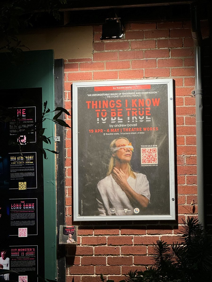 A brilliant production at #theaterworksstkilda - ‘Things I know to be true.’ ❤️ independent theatre - an important part of the Arts ecosystem. #springst @ColinBrooksMP