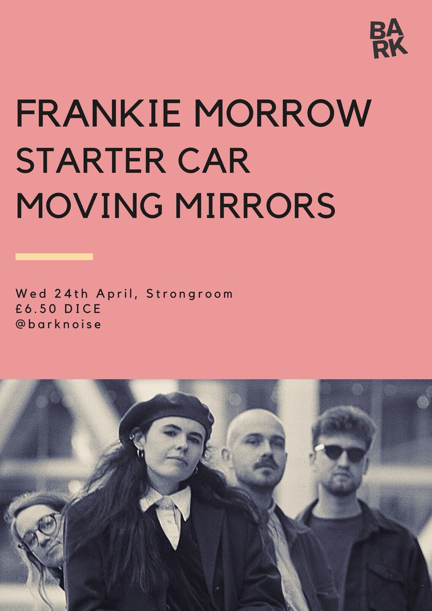 bark (@barknoise) on Twitter photo Way looking forward to tomorrow (Wed) at <a href="/StrongroomBar/">Strongroom Bar</a>. Join us for <a href="/frankiemorrow_/">Frankie Morrow</a>, Starter Car and Moving Mirrors, it will be a terrific night! Tickets cheaper in advance - link.dice.fm/Y887870ea440 Way looking forward to tomorrow (Wed) at <a href="/StrongroomBar/">Strongroom Bar</a>. Join us for <a href="/frankiemorrow_/">Frankie Morrow</a>, Starter Car and Moving Mirrors, it will be a terrific night! Tickets cheaper in advance - link.dice.fm/Y887870ea440