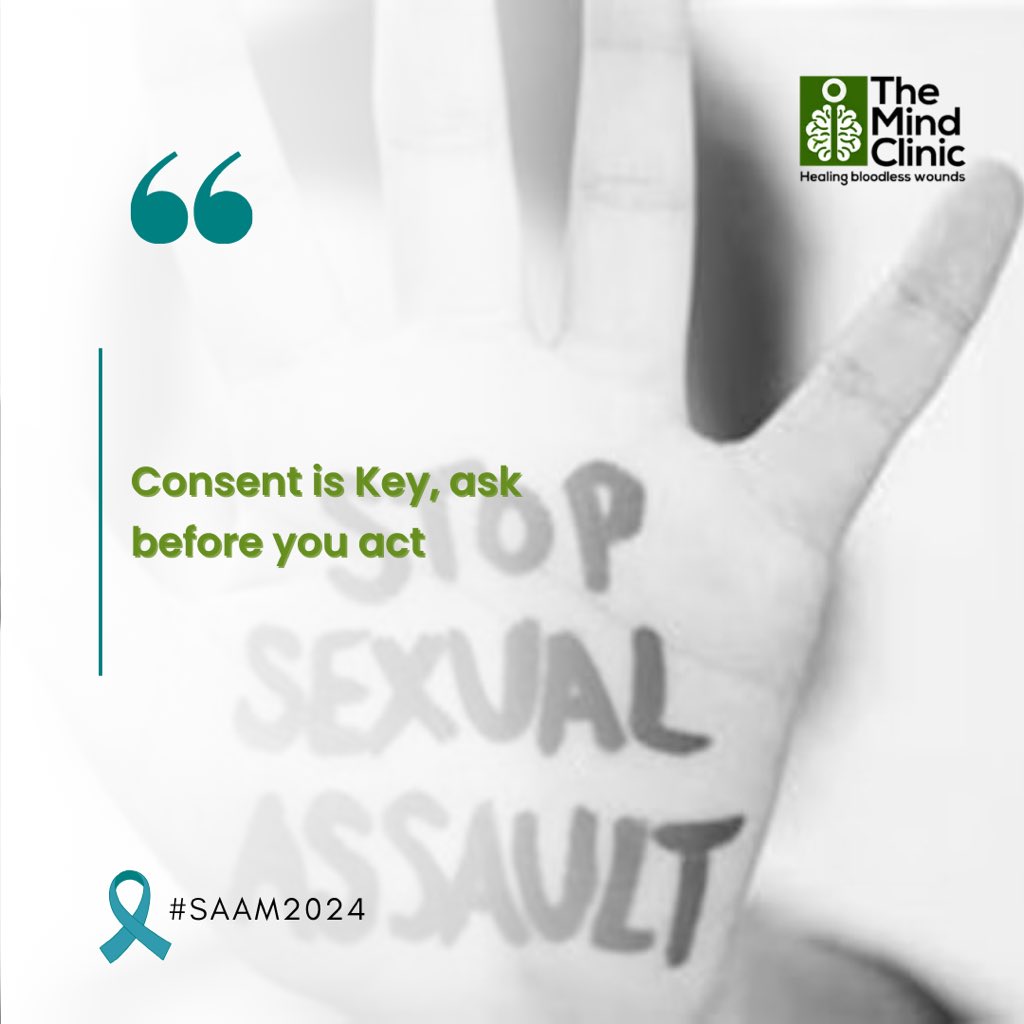 Ask before you act!

Receive an enthusiastic consent before proceeding

Consent give out of fear is not consent

#themindclinicng #themindclinic #saam #saam2024 #sexualassaultawareness #sexualassaultawarenessmonth #mentalhealth #advocacy #survivor