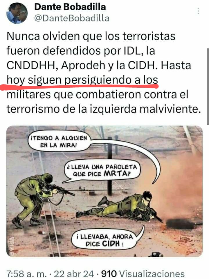 OthonielCarril1's tweet photo. RAZA.!!
Las organizaciones Pro.terroristas #limpiaron el crimen, el robo y la destrucción a fin de #desvirtuar su crueldad contra los peruanos.
Y han tenido cabida para MENTIR, Manipular y CREAR su relato para enlodar a las FFAA y la PNP... ⏬. https://t.co/O2iTzGQpBc