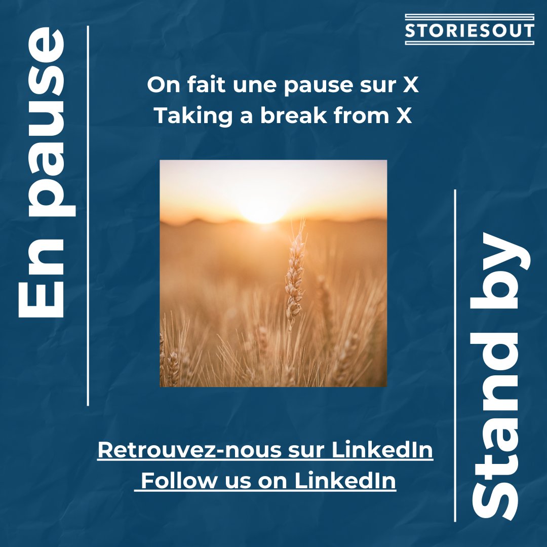 Après de belles aventures sur X, merci à nos followers, on met en pause notre compte pour des raisons stratégiques.
Un au revoir, c'est toujours la chance de se retrouver encore une fois (C. Dumont)
Rendez-vous sur LinkedIn : linkedin.com/company/storie…