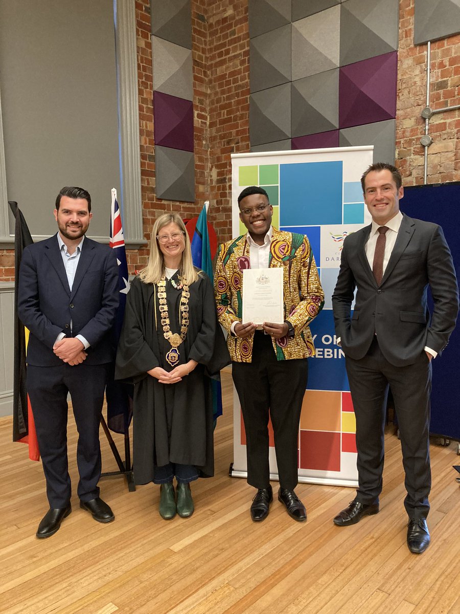 susannenewton's tweet photo. Conducting citizenship ceremonies is one of the very BEST parts of being Mayor of @CityofDarebin . 
We had 107 residents become citizens  from 28 countries today. Thank you @gedkearney, @evmulholland and @nathanlambertmp for being there. You all welcomed the new citizens well. https://t.co/n0j4P5v21P