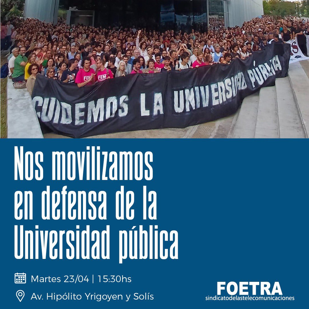Hoy, a lo largo y ancho del país, nos encontramos en la calle en defensa de la Universidad Pública.