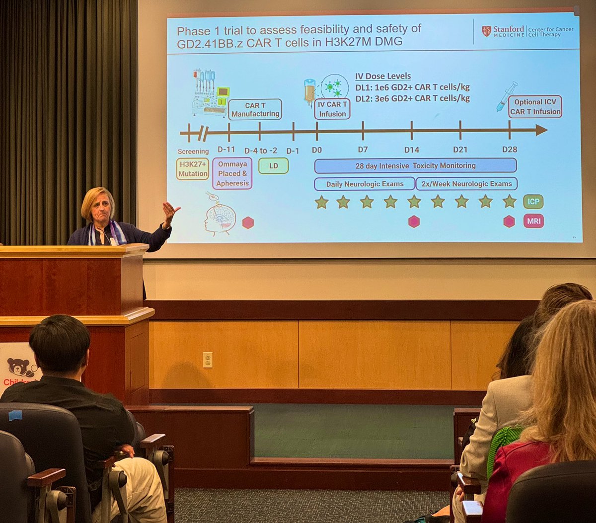 Thanks for being a fab keynote speaker in @ChildrensNatl’s #REIWeek2024, @MackallLab. Loved hearing about the history of CART and what’s coming in the future. And thanks for a lovely dinner 🥂 Let’s all focus on more therapies for kids