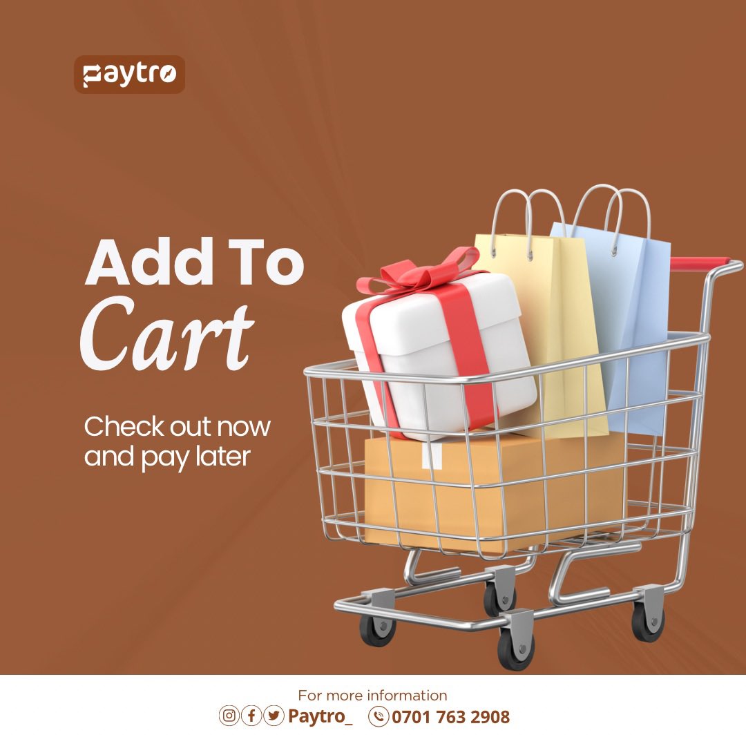 Tuesday Market!

Shop for top-notch appliances and pay in convenient installments.

Have any questions? Call/WhatsApp - 07017632908

#paytro #shoponline #lautech #tv #ac #LeadBritishSchool #tuesday #onlineshopping #lagosbusiness #onlinemarket