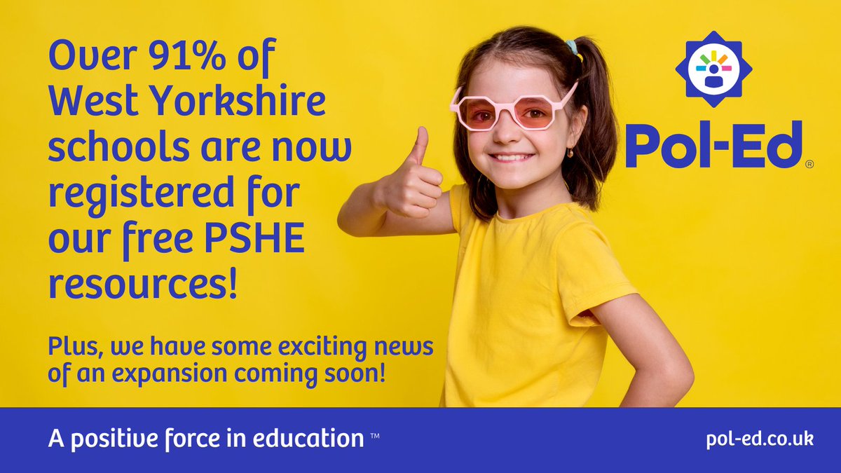 Over 91% of West Yorkshire schools are now registered for our FREE #PHSE resources. Thanks to all the schools and educational establishments who have engaged with us so far.
#KeepingChildrenSafe
#APositiveForceInEducation