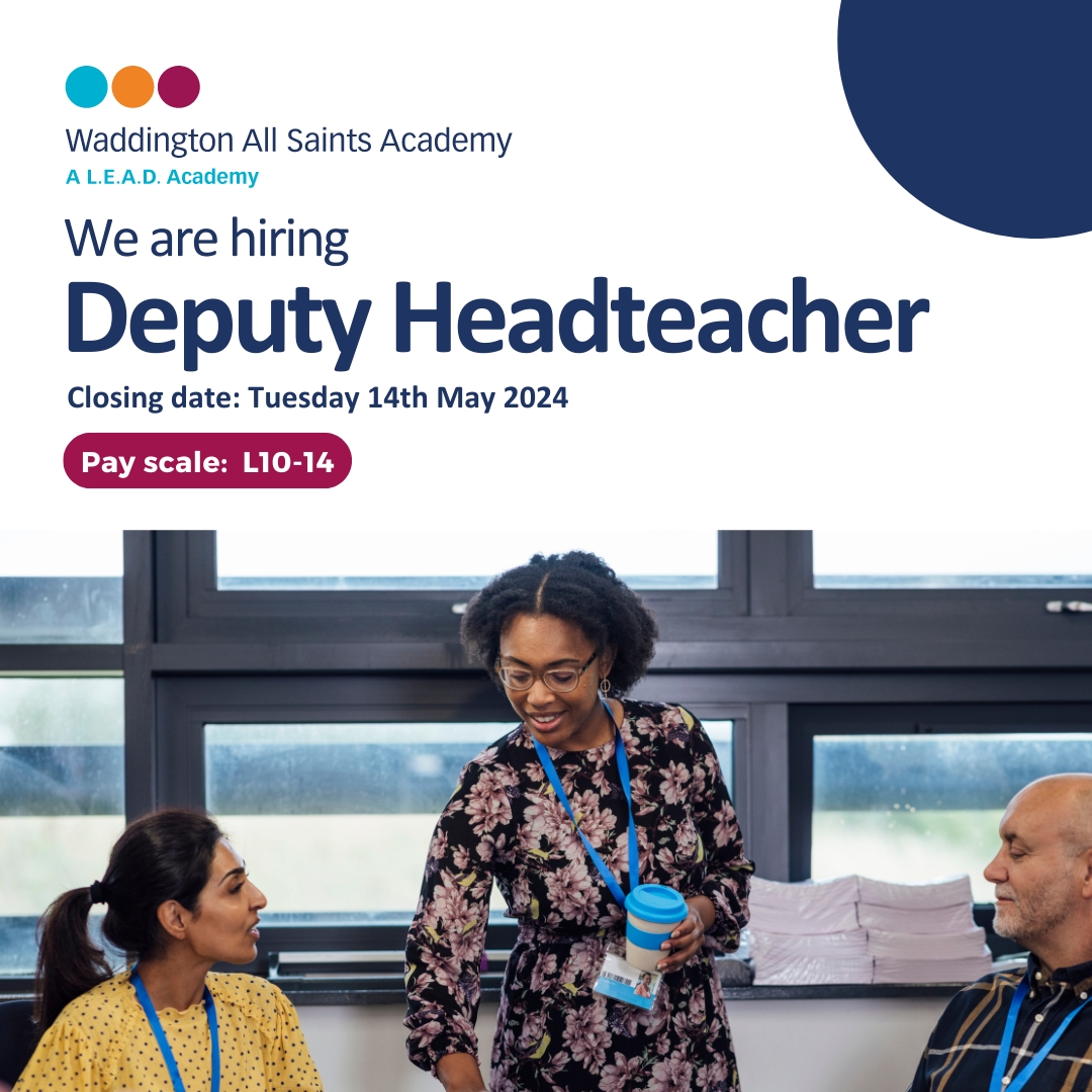Exciting opportunity at Waddington All Saints Academy for a Deputy Headteacher to join their leadership team. If you're a dynamic leader with a passion for education, apply now. leadacademytrust.co.uk/vacancies/depu…