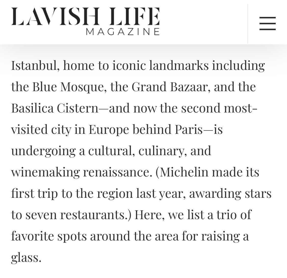 SerafRestaurant's tweet photo. The 3 Most Exciting Places To Drink Wine In Istanbul
https://t.co/mwgJYmx2fQ
#lavishlifemagazine https://t.co/reBycdNvlJ